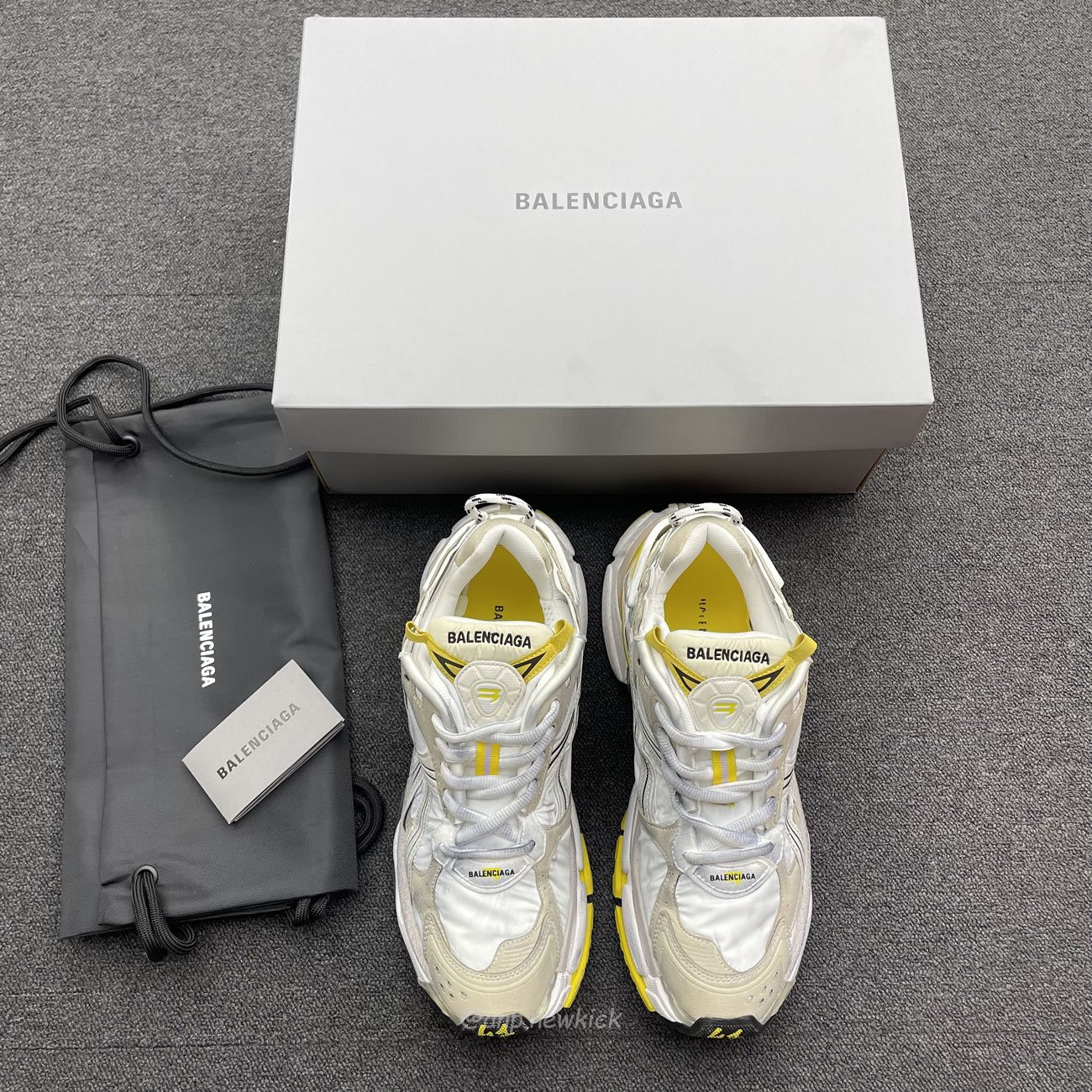 Balenciaga Runner Nylon Grey White Yellow Womens 772774 W3rny 9170 (7) - newkick.app